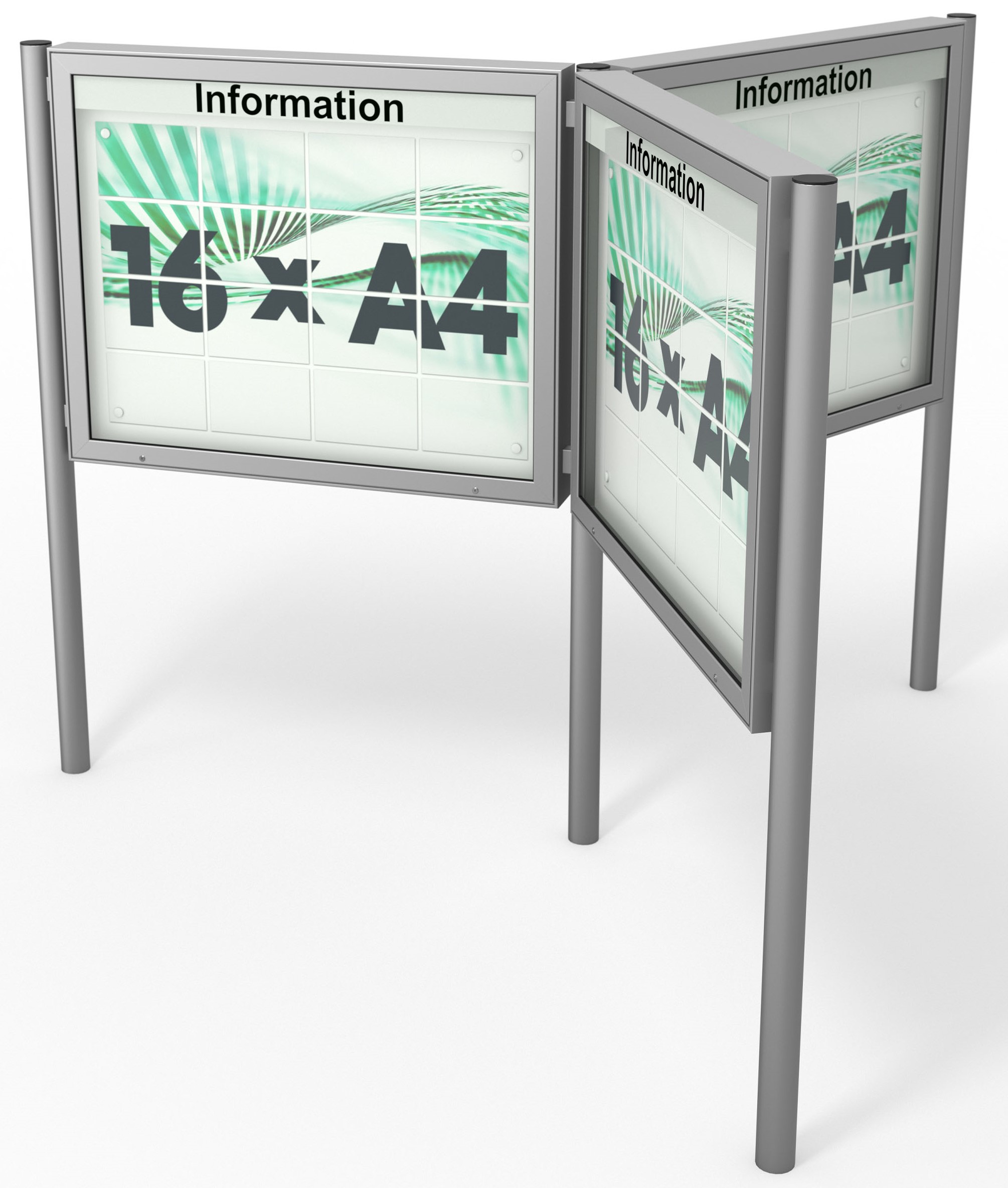 Schaukastenanlage - 3er Sternanlage - beidseitig Schaukastenanlage - 3er Sternanlage - beidseitig